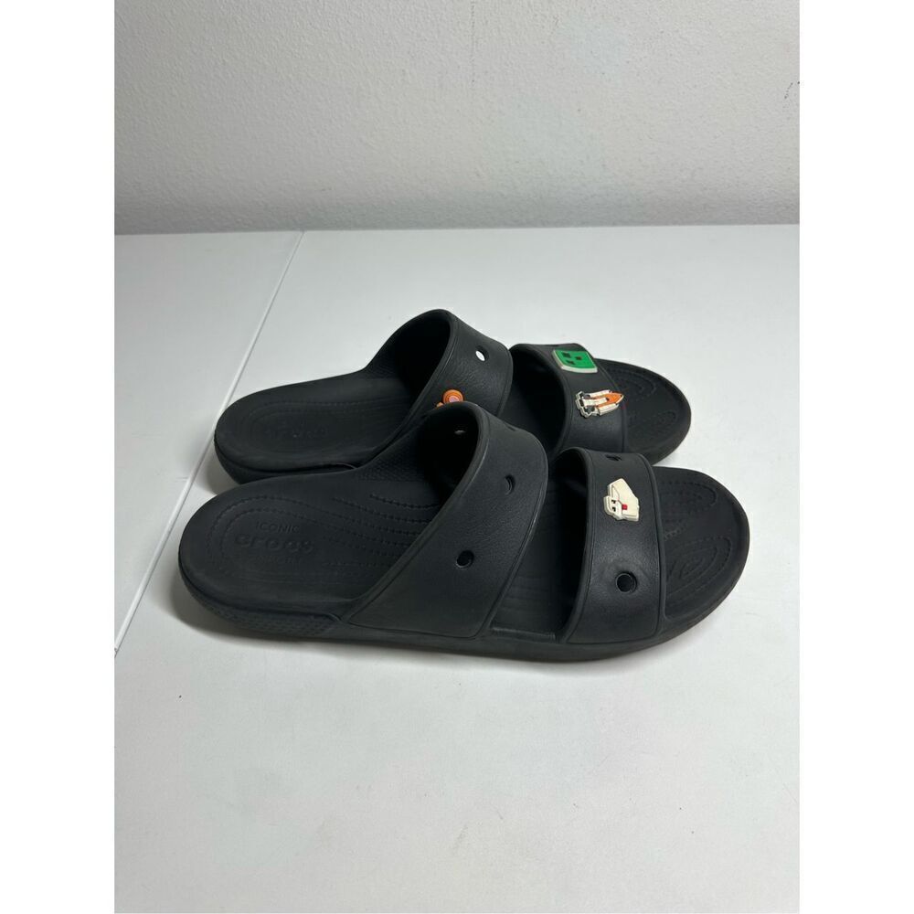 Crocs Classic Black Slide Sandals Unisex 5 Sharms Size Men's 12